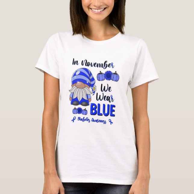 Camiseta Em novembro, Vestimos Azul: Sensibilização para a  (Frente)