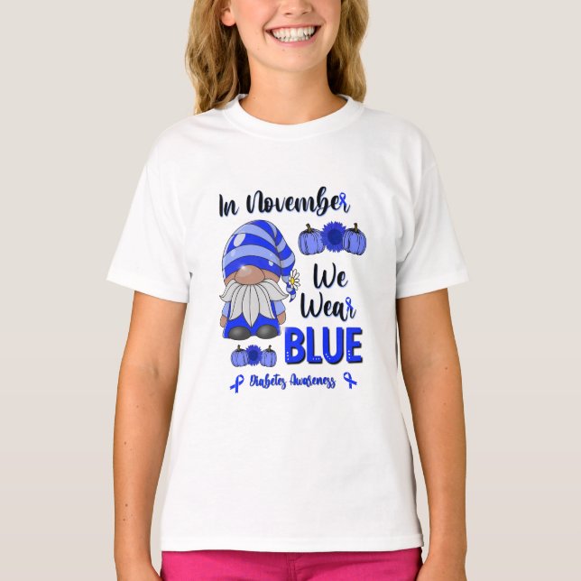 Camiseta Em novembro, Vestimos Azul: Sensibilização para a  (Frente)