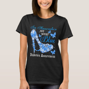 Camiseta Em novembro Vestimos Borboletas Azuis Diabetes Awa