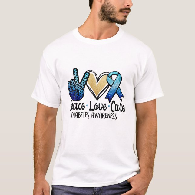 Camiseta Em novembro Vestimos Borboletas Azuis Diabetes Awa (Frente)