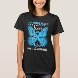 Camiseta Em novembro Vestimos Diabetes de Asas Azuis