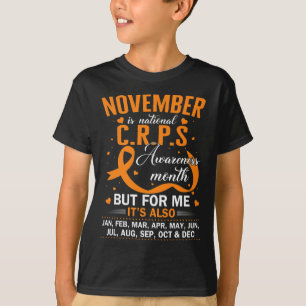 Camiseta Em novembro, Vestimos o Orange Ribbon CRPS Sensibi