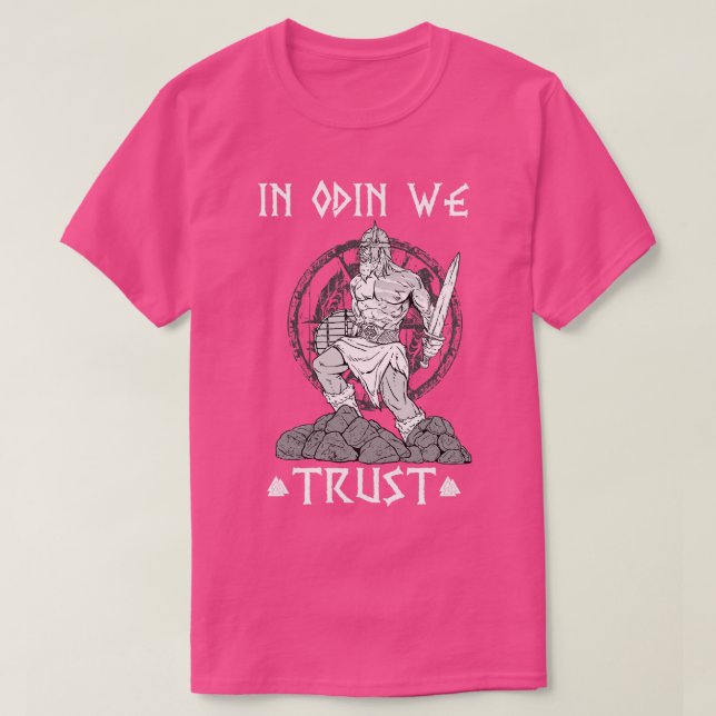 Camiseta Em Odin, Confiamos em Valhalla 12 (Frente do Design)