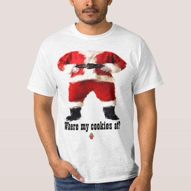 Camiseta Em "onde meus biscoitos?" T do Natal (Frente)