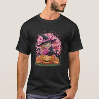 Camiseta Em Outubro Até Bruxas Vestem Cancer Rosa Ha