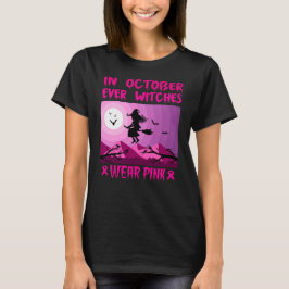 Camiseta Em outubro, até bruxas Vestem rosa