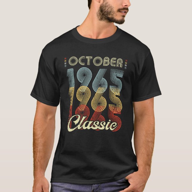 Camiseta Em outubro de 1965 presente de aniversário retro (Frente)