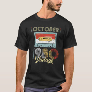 Camiseta Em outubro de 1980 cassete de banda magnética do
