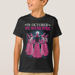 Camiseta Em Outubro Nós Usamos Nk Bruxa Halloween Câncer de