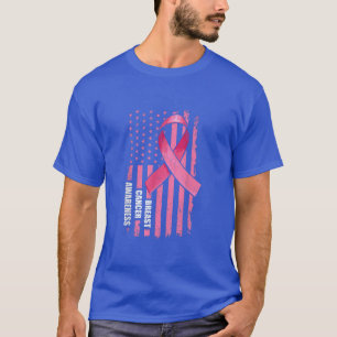 Camiseta Em outubro usamos fita cor-de-rosa bandeira americ