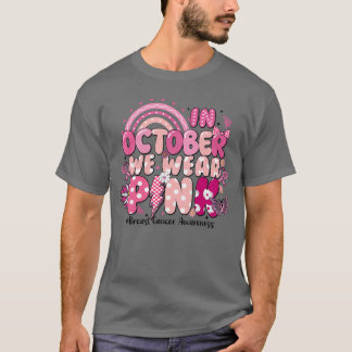 Camiseta Em Outubro Usamos Laço Rosa Conscientização do Cân