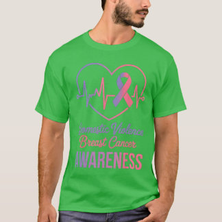 Camiseta em outubro Usamos Rosa e Roxo Conscientização para
