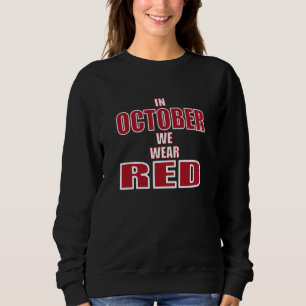 Camiseta Em outubro usamos vermelho fã de beisebol dos play