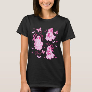 Camiseta Em outubro use rosa boo fantasma câncer de mama