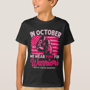 Camiseta Em outubro use rosa para câncer de mama de guerrei