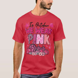 Camiseta Em outubro, Vestimos a Boca-Cola Rosa-Fita-Leopard