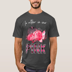 Camiseta Em outubro, Vestimos a Boca-Cola Rosa-Fita-Leopard