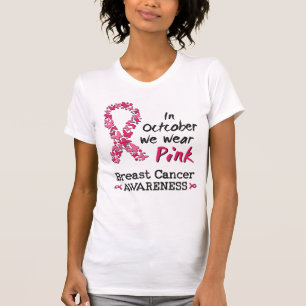 Camiseta Em outubro, vestimos a consciência cor-de-rosa do 