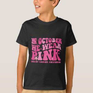 Camiseta Em outubro, Vestimos a consciência cor-de-rosa do 