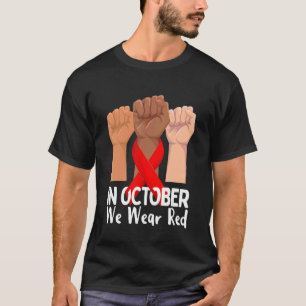 Camiseta Em outubro, Vestimos a Fita Vermelha Semana 2022 S