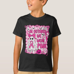 Camiseta Em outubro, Vestimos A Sensibilização Do Cancer De