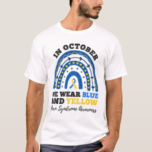 Camiseta Em Outubro Vestimos A Síndrome A Azul E Amarelo