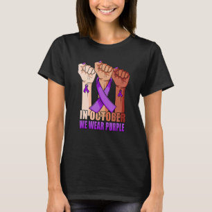 Camiseta Em outubro, vestimos a Síndrome de Retenção Roxa c