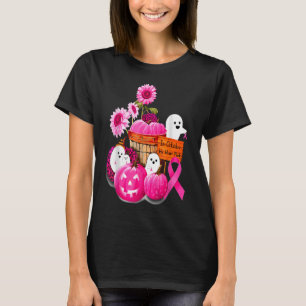Camiseta Em Outubro Vestimos Abóbora Rosa, Fantasma E Flor