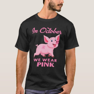 Camiseta Em outubro Vestimos Awarenes de Cancer de Mama Ros