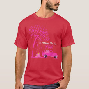 Camiseta Em outubro, Vestimos Bacias De Pumpkin De Fio Rosa