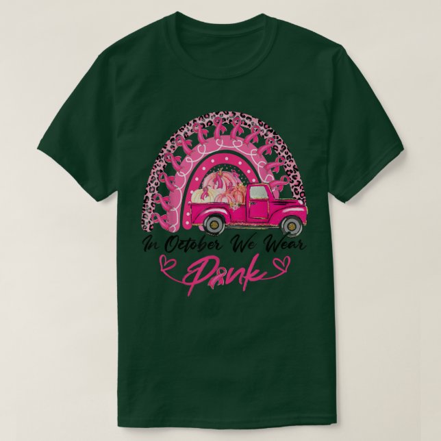 Camiseta Em outubro Vestimos Bomba Arco-Íris de Cancer Rosa (Frente do Design)
