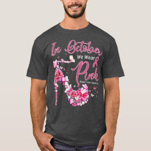 Camiseta Em outubro Vestimos Borboletas Rosa Cancer