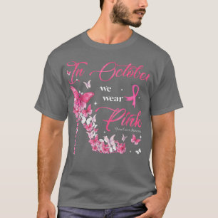 Camiseta Em outubro Vestimos Borboletas Rosa Cancer