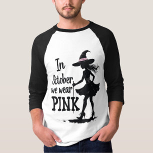 Camiseta Em outubro Vestimos Bruxas Rosa no Dia das Bruxas