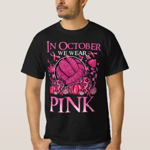 Camiseta Em outubro, Vestimos Cancer A De Voleibol Rosa