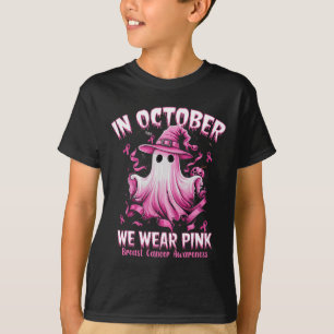 Camiseta Em outubro Vestimos Cancer de Mama de Bruxas Fanta