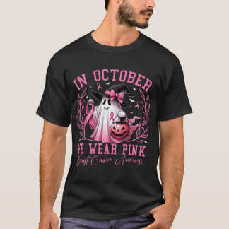 Camiseta Em outubro Vestimos Cancer de Mama de Bruxas Fanta