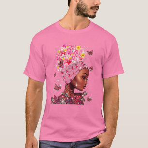 Camiseta Em outubro Vestimos Cancer de mama de mulher negra