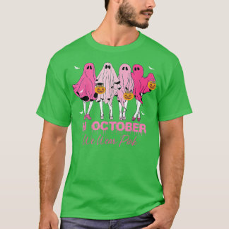 Camiseta Em outubro Vestimos Cancer de Mama Ghoul, cor-de-r