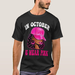 Camiseta Em outubro, Vestimos Cancer de mama preto-rosa