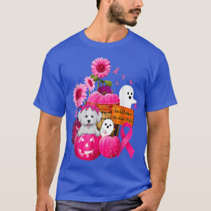 Camiseta Em outubro, Vestimos Cancer De Mama Rosa Bichon Fr