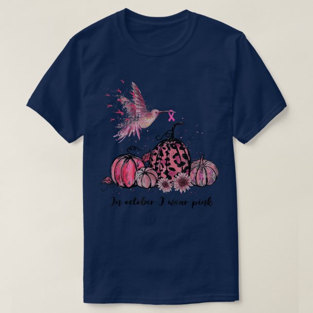 Camiseta Em outubro, Vestimos Cancer de Mama Rosa de Hummin (Frente do Design)