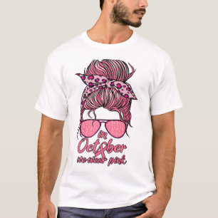 Camiseta Em outubro, Vestimos Cancer De Mama Rosa Midinha C