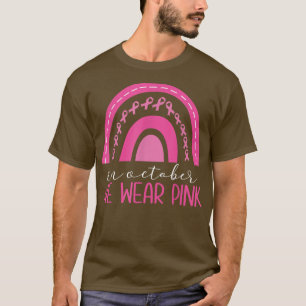 Camiseta Em outubro, Vestimos Cancer rosa-arco-íris no