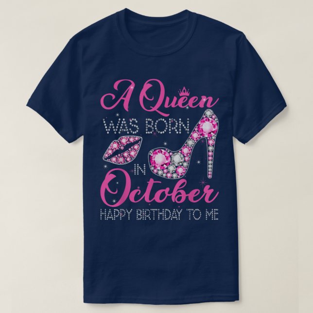 Camiseta Em outubro, Vestimos Cancer Rosa Que Uma Rainha Es (Frente do Design)