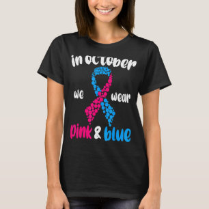 Camiseta Em Outubro Vestimos Crianças De Gravidez Rosa E Az