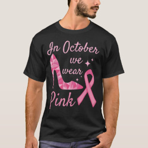 Camiseta Em outubro, Vestimos Fita Rosa De Alto Céu