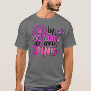 Camiseta Em outubro Vestimos Fita Rosa Fita Fita Fita Fita