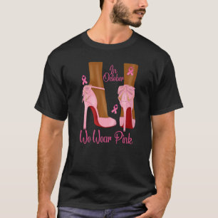 Camiseta Em outubro Vestimos Fita Rosa Melanina Negra