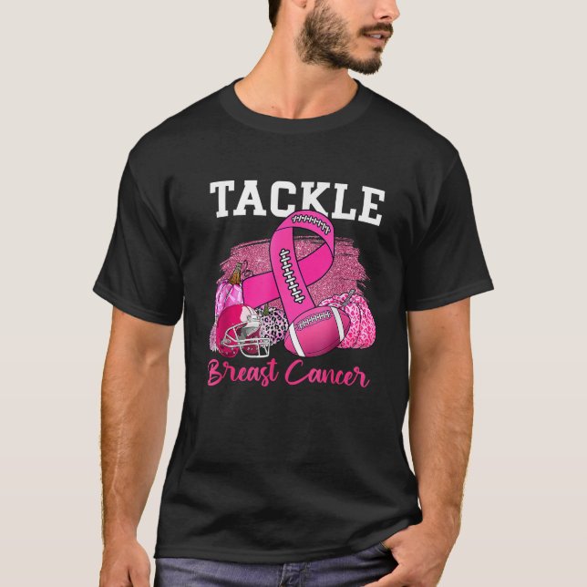 Camiseta Em outubro Vestimos Futebol Rosa Pumpkin Breast Ca (Frente)